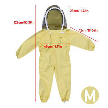 Професионално вентилирано детско пчеларско облекло Костюм Жълто памучно детско яке Гащеризон Оборудване за пчеларство