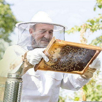 4 в 1 Комплект защитно оборудване за пчеларство Костюм за отглеждане на пчели Шапка Ръкавици Комплект инструменти Професионална вентилирана защитна шапка за пчели