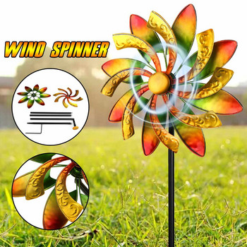 Butterfly Flower Metal Ανεμόμυλος Υπαίθριος Κήπος Wind Spinners Αυλή Αίθριο γκαζόν Διακόσμηση κήπου Διακοσμητικά στοιχήματα