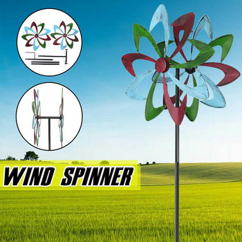 Διακοσμητικά Wind Spinners Σφυρήλατο σίδερο βαμμένα λουλούδια πεταλούδας Διακοσμητικά στοιχήματα Ανεμόμυλος Διακόσμηση σπιτιού και κήπου