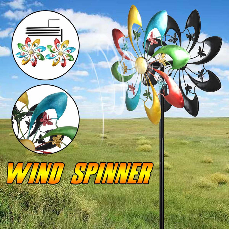 Dekoratyviniai vėjo suktukai, kaltiniai, dažyti drugelio gėlė, dekoratyviniai kuolai vėjo malūno kiemo ir sodo namų dekoro ornamentas
