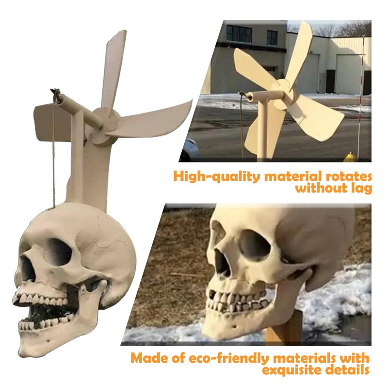 2022 m. siaubo kaukolės sūkurys kaukolės vėjo malūno kiemo verandos dekoravimas Helovino dekoracijos