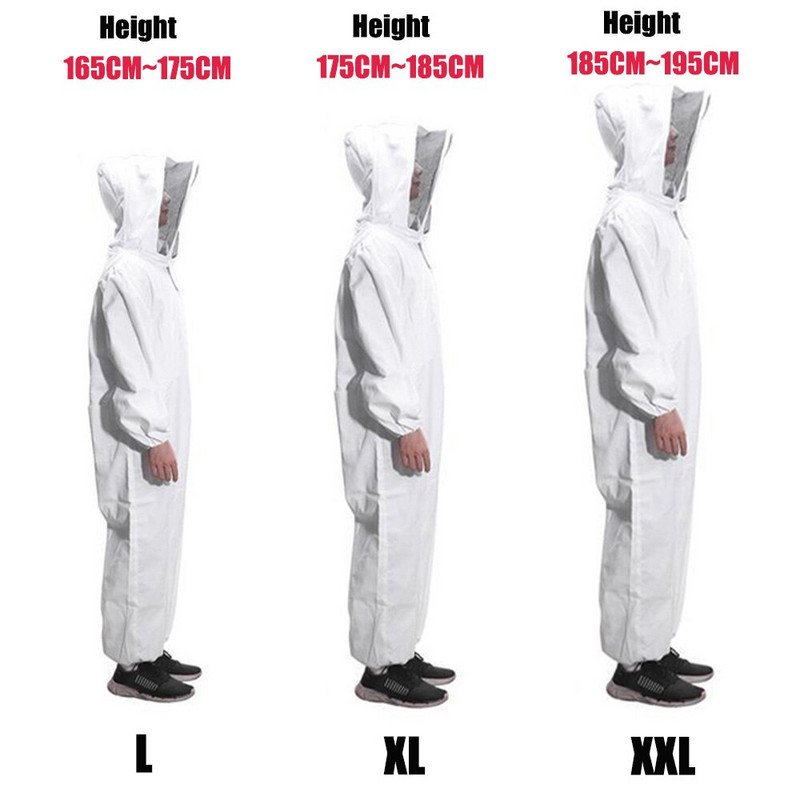 Apsauginiai bitininkystei rūbai, pastorinti viso kūno bitininko kostiumas šydas, gaubtas, skrybėlė Apranga Saugūs nuo bičių kailio apsaugantys drabužiai