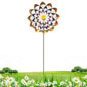 Szélforgató dekoráció Színes szélpörgető dekor kerti karóval Kültéri szélmalom szobor művészeti díszek