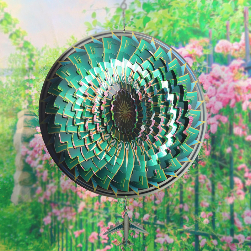 Nerūdijančio plieno 3D vėjo suktukas, spalvingas vėjo varpelis, svajonių gaudyklė, kabantis ornamentas lauko sodo puošmena