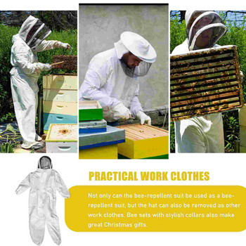 Beekeeping Suit Beekeeper Keeping Veil Ventilated Body Full Smockhat Gloves Outfit Professional Gear Clothing Supply Protection