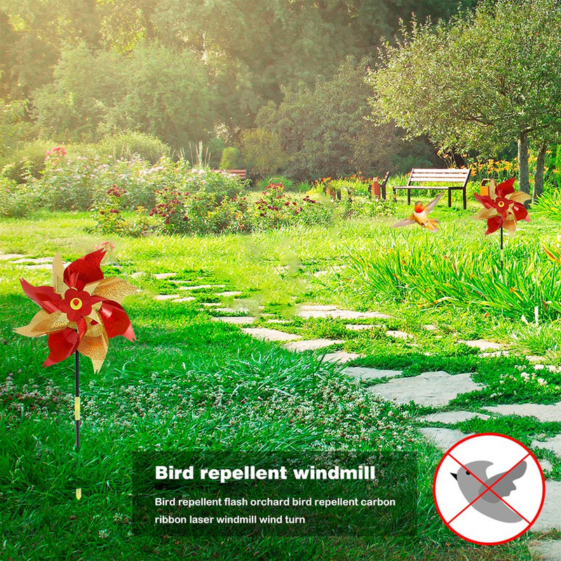 5 db szikrázó fényvisszaverő csigakerekek barkácsolt pázsitmadárriasztó szélmalom Madarak elriasztja a kártevőket a kertben udvarhoz, udvarhoz, pázsithoz tanya dekorációhoz