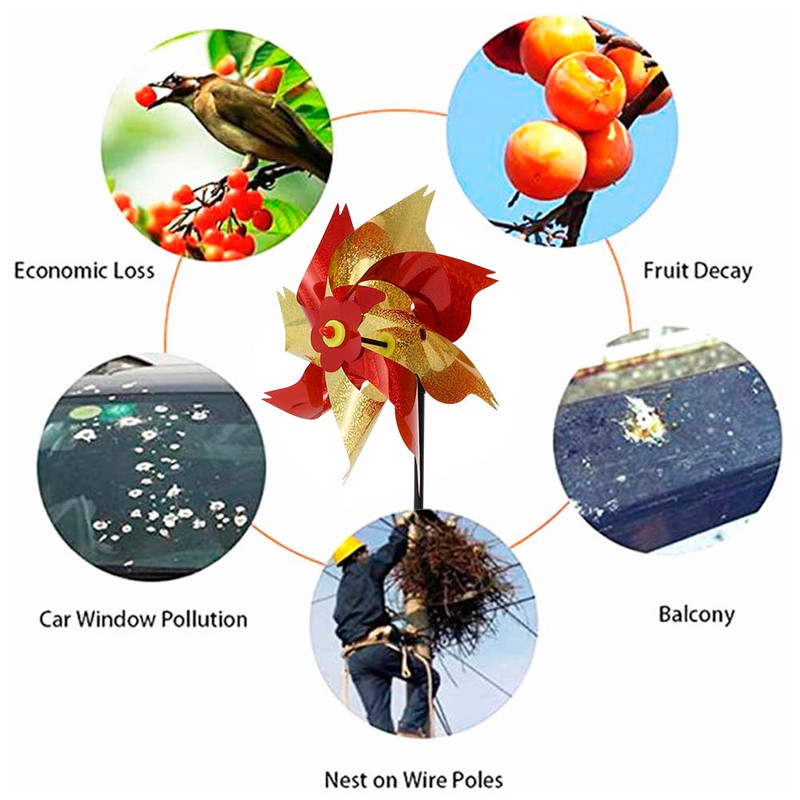 5 db szikrázó fényvisszaverő csigakerekek barkácsolt pázsitmadárriasztó szélmalom Madarak elriasztja a kártevőket a kertben udvarhoz, udvarhoz, pázsithoz tanya dekorációhoz
