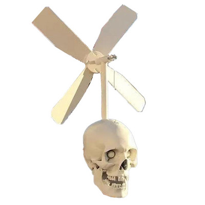 Záhradná lebka Dekorácia Halloween Kovová veterná lebka Vrták Dekorácia Halloween Kovová dekorácia Veterný mlyn Yard Domov Ornament VC