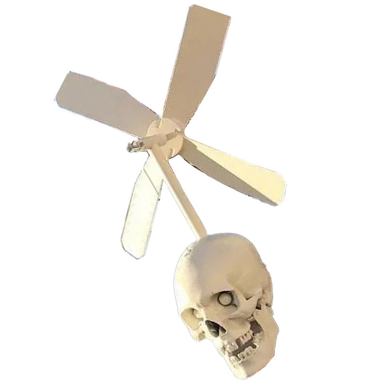 Záhradná lebka Dekorácia Halloween Kovová veterná lebka Vrták Dekorácia Halloween Kovová dekorácia Veterný mlyn Yard Domov Ornament VC