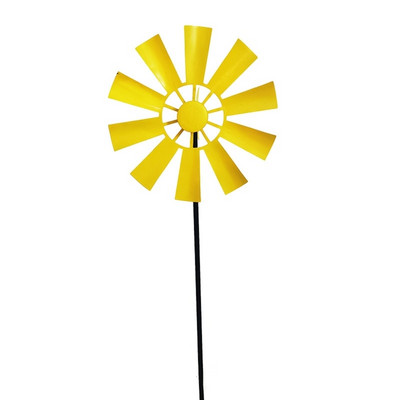 Kovaný rotujúci veterný mlyn, kovový veterný mlyn, krajinná ozdoba pre vonkajšie nádvorie, trávnik, veterník, dekoračné potreby