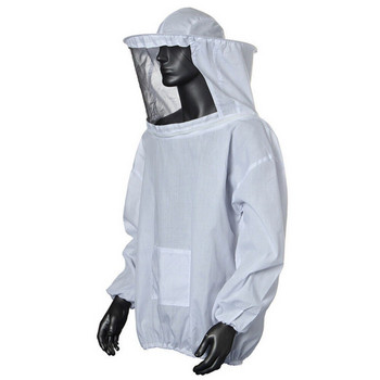 1 комплект Пчеларско облекло за пчелен костюм + пчеларски защитни ръкавици от козя кожа Сиво унисекс пчеларско защитно облекло