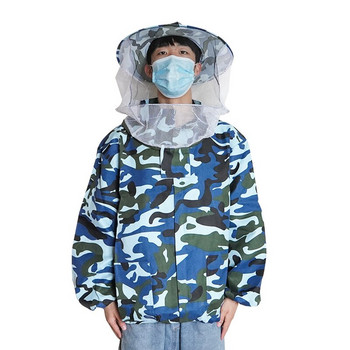 Beekeeper Suit Προστατευτικό μελισσοκομικό κοστούμι Ρούχα μπουφάν Πρακτική προστατευτική μελισσοκομική φόρεμα πέπλο με καπέλο
