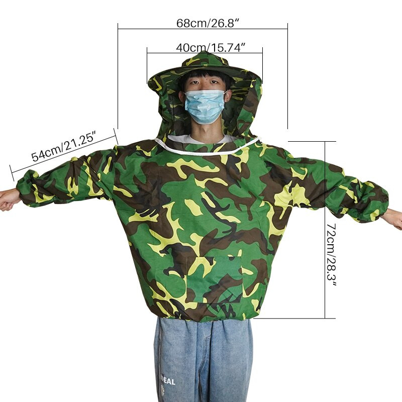 Bitininko kostiumas Apsauginis kostiumas bitininkystei Apsauginis kostiumas Drabužiai Striukė Praktiški apsauginiai bitininkystės drabužiai Šydas Suknelė su skrybėle Aprangos kostiumas