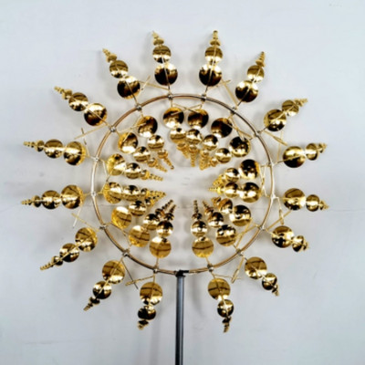 Naujas unikalus ir stebuklingas metalinis vėjo malūnas 3D vėjo varoma kinetinė skulptūra vejos metalo vėjo saulės spintelės kiemo ir sodo dekoras