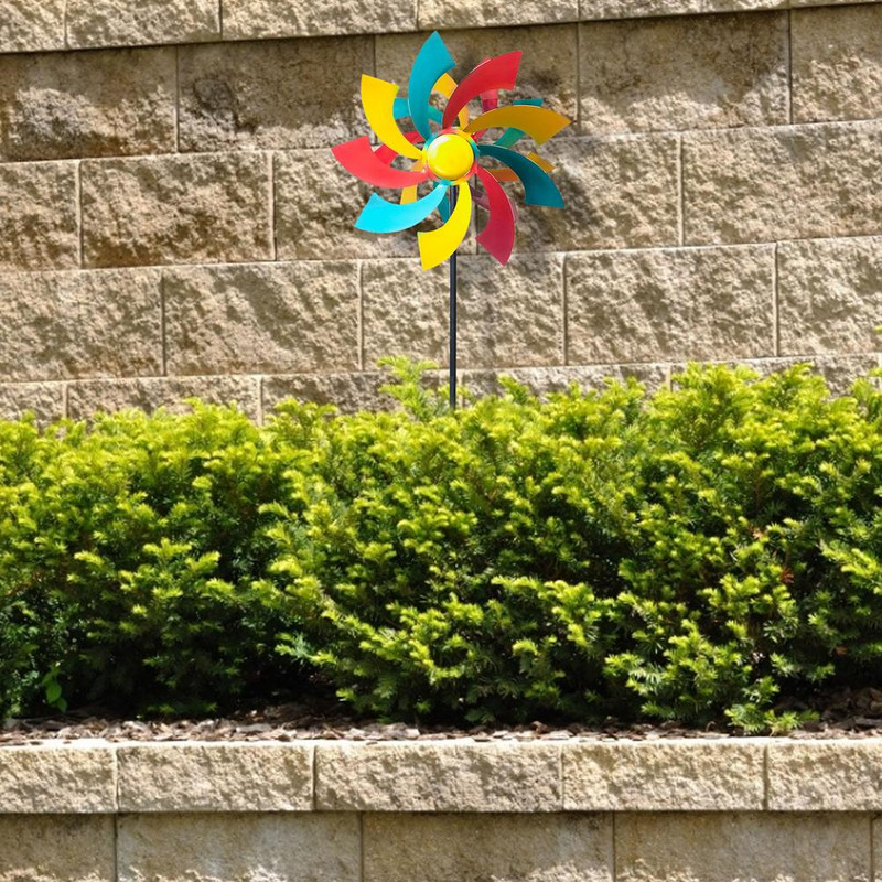 Vėjo suktukas 12x54 colių metaliniai vaivorykštės vėjo suktukai Lauko vėjo skulptūros ir suktukai Dviejų krypčių dideli kinetiniai vėjo malūnai