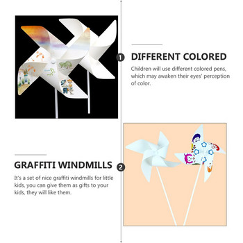 Pinwheels Paper Diy Kids Pinwheel Windmillcrafts Craft Blankwhite Garden Painting Graffiti Drawing Bulk Windmills Wind Summer