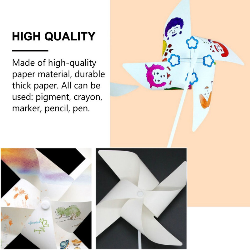 Veterníky Papierové DIY Detské veterníky Veterné mlyny Remeslá Remeslá Blankwhite Záhradná maľba Graffiti Kreslenie Hromadné Veterné mlyny Vietor Leto