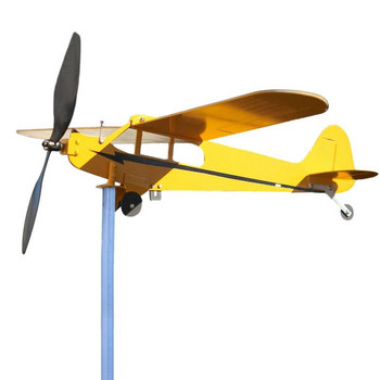 Флюгер за вятърна въртележка на самолет за градинска вятърна въртяща се вятърна камбанка Метална вятърна мелница Външен класически самолет Декорация на градината