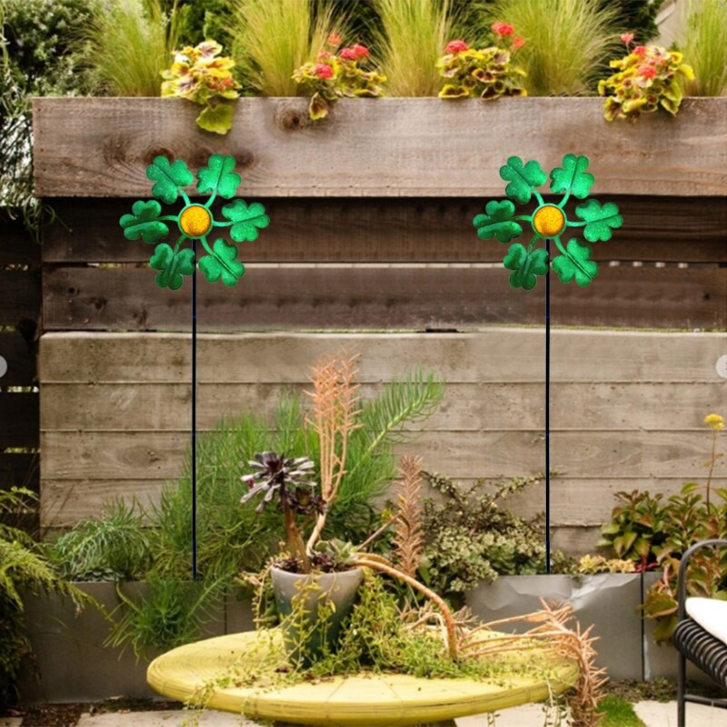 47 colių aukščio vėjo malūno lapų kiemas Winnower sodo kuolo ornamentas besisukantis vėjo suktukas lauko kiemo vejos dekoravimas