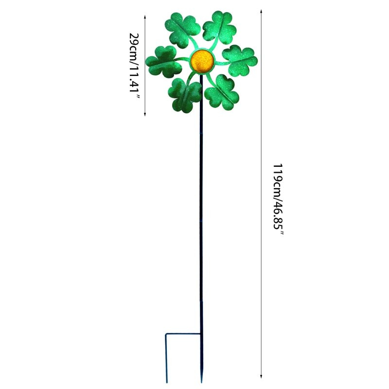 47 colių aukščio vėjo malūno lapų kiemas Winnower sodo kuolo ornamentas besisukantis vėjo suktukas lauko kiemo vejos dekoravimas