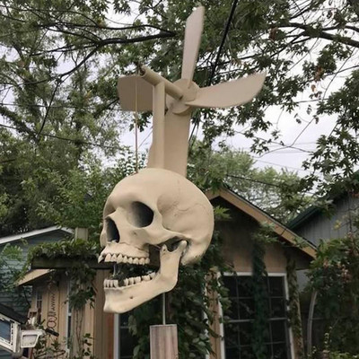Halloween Skull Whirligig Wind Spinner Outdoor Aed Skeleton Head Tuuleveski Spinner Halloween Yard Skull Ornament Home Decor