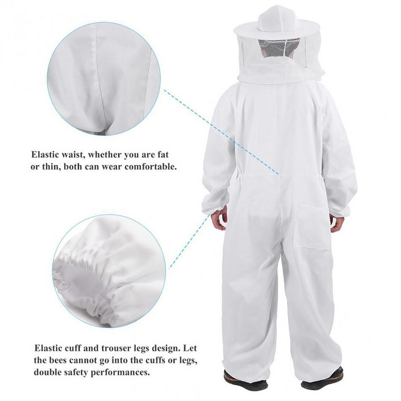 Itin kvėpuojantys vėdinami profesionalūs bitininkystės reikmenys su apvaliais šydais Bitininko drabužiai, apsaugantys nuo bičių vyrams, moterims