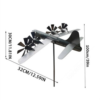 B-29 Super Fortress Aircraft Wind Spinner Metal Windmill Wind Energy For Yard Cool Decoration For Outdoor Garden Sculpture