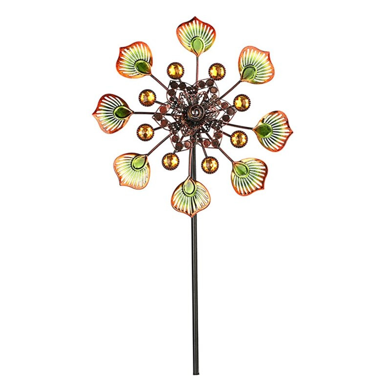 594C kaltinės geležies metalinis spalvotas povo uodegos vėjo malūnas tuščiaviduris vėjo suktukas