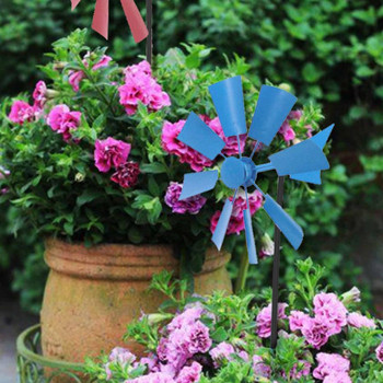Garden Pinwheels Handmade Landscaping Portable Outdoor Stake Σιδερένιο γκαζόν Ανεμόμυλος Κήπος Διακοσμητικός ανεμοστροφέας για αίθριο