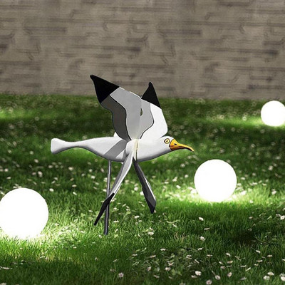 Aranyos Seagul szélmalom díszek Flying Bird sorozat Szélmalom széldarálók Kerti dekoráció Stakes szélpörgető