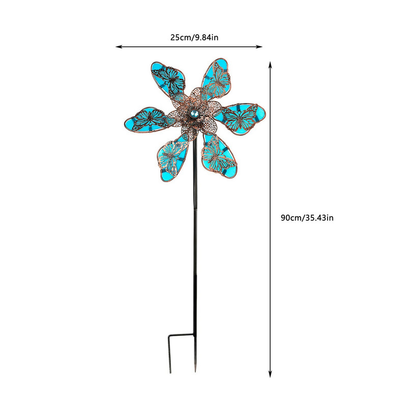 Metaliniai amatai Papuošalai Šviečiantys drugelių kištukai Kiemo lauko apdaila Vėjo malūnėlis Sodo kiemo apdaila Vaikų žaislas Jardin TG