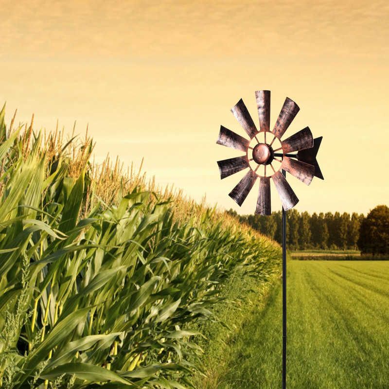 Vėjo malūnas vėjo sodo kiemo dekoras Metalinis dekoratyvinis pinwheels Stake Farmhouse Modern Stakessverning Hook Pievelė