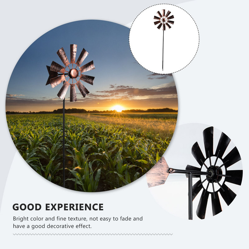 Vėjo malūnas vėjo sodo kiemo dekoras Metalinis dekoratyvinis pinwheels Stake Farmhouse Modern Stakessverning Hook Pievelė