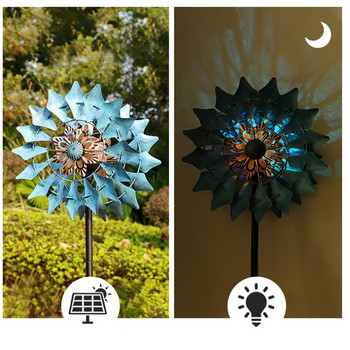 Garden Wind Spinners Solar Light Windmill Outdoor Wind Spinners Wind Collectors Αίθριο Αίθριο γκαζόν Διακόσμηση κήπου