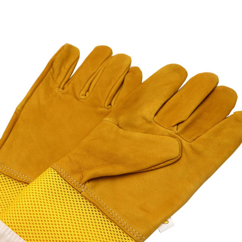 Ochranné včelárske rukavice z kozej kože, vetrané, s dlhým rukávom, včelárske vybavenie a náradie.