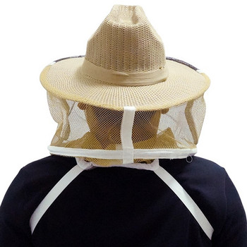 Пчеларска защитна шапка с мрежа против пчелни насекоми с воал за глава и лице Пчеларска шапка за защита Пчеларска шапка за крава