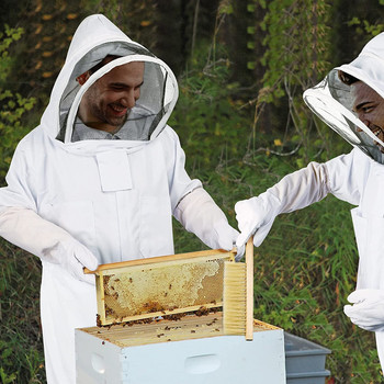 Πλήρης προστασία μελισσοκομική στολή Επαγγελματική μελισσοκομική ενδυμασία Αναπνεύσιμη μελισσοκομική στολή με κουκούλα ευκολοφόρετη Μελισσοκομία