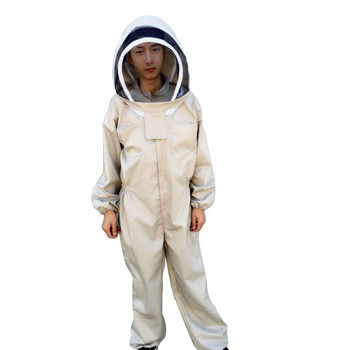 Професионален вентилиран пчеларски костюм за отглеждане на пчели с цялото тяло с кожени ръкавици