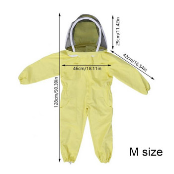 100% памук, пълно тяло, детско пчеларско облекло, костюм, яке, защитен пчеларски костюм за деца, защита на децата, памучен пчелен костюм