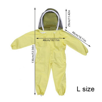 100% памук, пълно тяло, детско пчеларско облекло, костюм, яке, защитен пчеларски костюм за деца, защита на децата, памучен пчелен костюм
