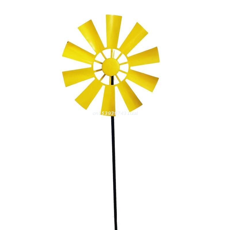 Kovaný rotujúci veterný mlyn, kovový veterný mlyn, krajinná ozdoba pre vonkajšie nádvorie, trávnik, veterník, dekorácia, dropshipping