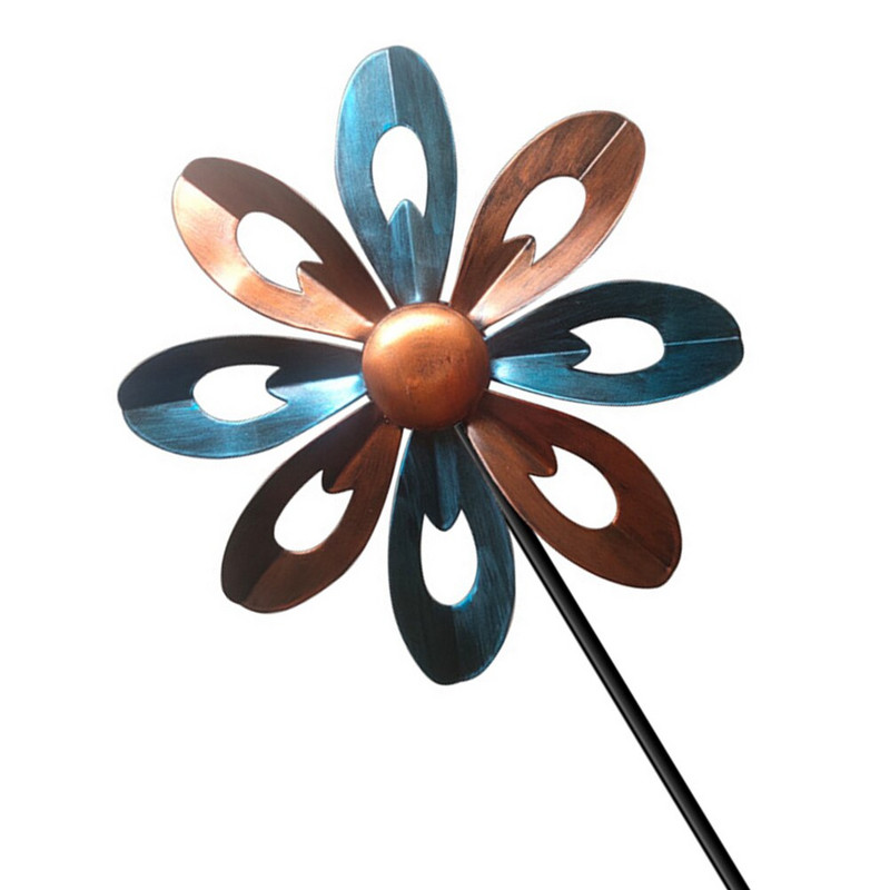 Vėjo malūnas vėjo sodas metalinis lauko dekoras Geležinis ornamentas skulptūra kuolų kiemas statulos dekoracija gėlė spygliuočių kuolai