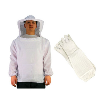 1 σετ μελισσοκομικό μπουφάν και γάντια μελισσοκομική στολή για μελισσοκομικό μπουφάν Protect Clothes Μελισσοκομικός εξοπλισμός Μελισσοκομία