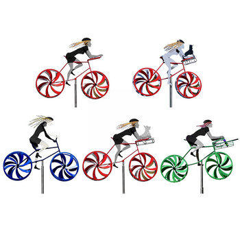 Kinetic Bicycle Sculpture Garden 3D Bicycle Wind Spinner Ornament Sculpture Statue Decor Kinetic BIke Sculpture For Garden V5G3