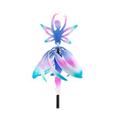 Pasakų balerinos vėjo suktukas, metalinis vėjo matuoklis, besisukantis vėjo malūno skulptūros kuolas sodo kiemo kiemo dekoravimui