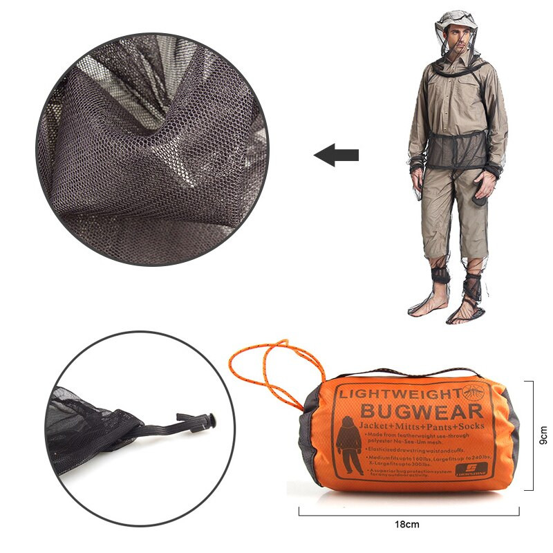 Ventiliuojamas bitininkystės kostiumas laukinės žvejybos nuotykiams tinklinis tinklelis viso kūno apsauginiai drabužiai su apsaugančiomis nuo bičių pirštinėmis