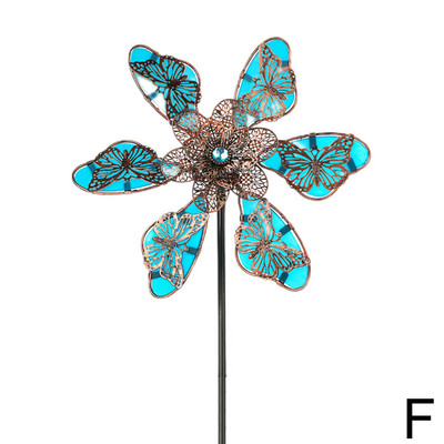 Moara de vânt rotativă de 28 de inchi Spinner de vânt Moara de vânt de artă de fier Moara de vânt decorativă pentru grădină Sculptură de moara de vânt cu plug-in pentru decor de curte cu gazon