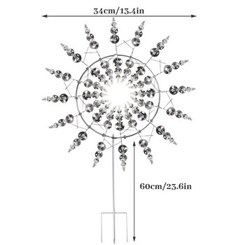 C1FA Creative Уникална метална вятърна мелница Геометричен модел Wind Spinner Catcher Kinetic Chimes with Stake Ornament Garden Yard Patio