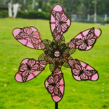Φωτεινός Πεταλούδας Ανεμόμυλος Μεταλλικός Ανεμοστρόβιλος Για Χειροτεχνίες Κήπου Διακοσμητικά Εξωτερικών Χώρων Ανεμόμυλος Κήπος